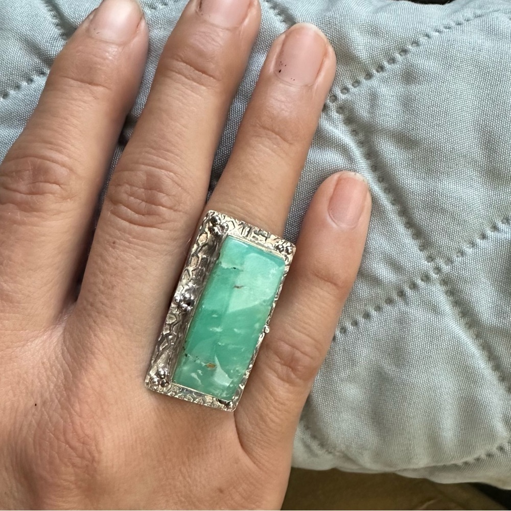 925 Silver and Turquoise Statement Ring size 8 - Picture 7 of 8